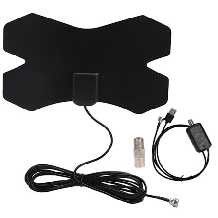 Sisäantenni HD-digitaali-TV-antennille, signaalivahvistimella, vahva signaalin vastaanotto, musta