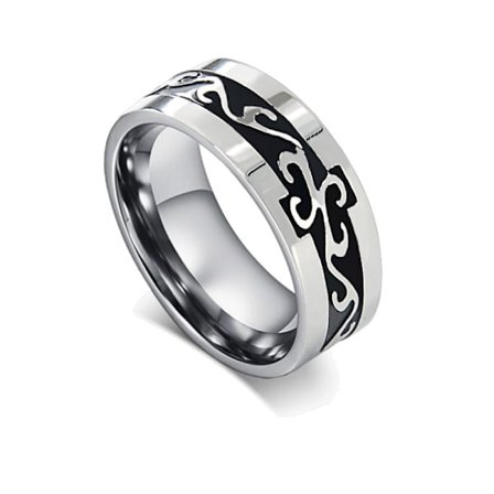 Rostfritt stål ring dekorativa mönster