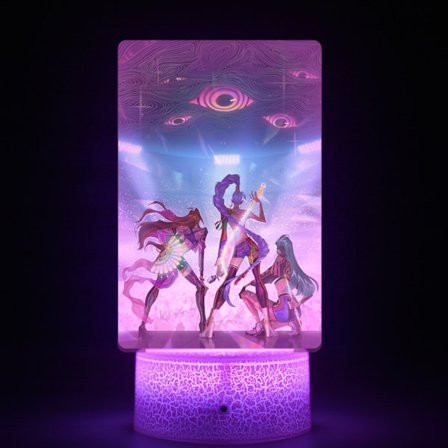 Demon Movie Hunter Inspireret Akryl Natlampe 16 Farver Skifter med Fjernbetjening, Natlys til Kpop Fans