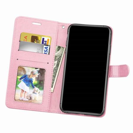 Mobilplånbok 3-kort Sony Xperia E5 - Ljusrosa
