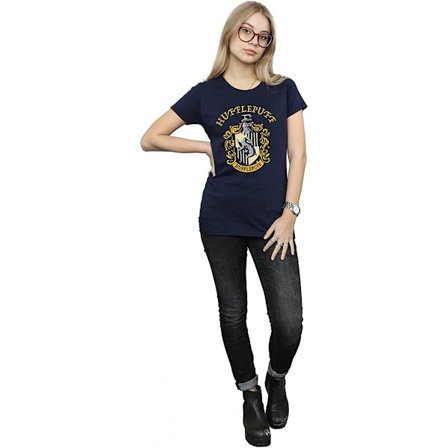 Harry Potter Dam/Dam Hufflepuff Bomull T-shirt XXL Marinblå B