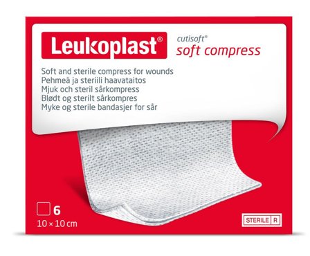 Leukoplast Cutisoft sterile kompress 10 x 10 cm 6 stk