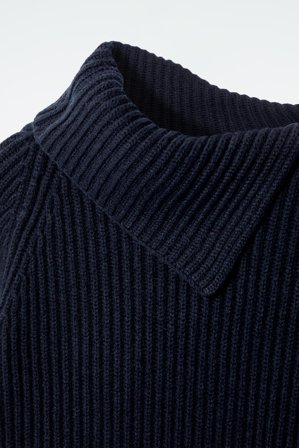 COS Women's Abito In Lana Con Collo Avvolgente Dress Jumper in Blu