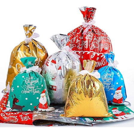 Julpåsar till present julklappspåsar 30 st Folie julpåsar Diverse storlekar