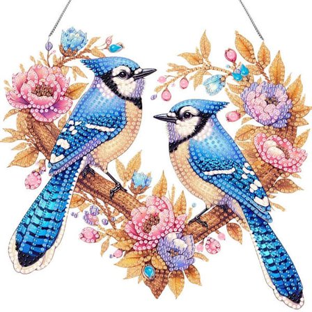 Fugle Diamantmaleri Sæt til Voksne, Specialformet DIY Rhinestone Kunst med Premium Akryl Diamanter til Væg Vinduesindretning og Afslapning