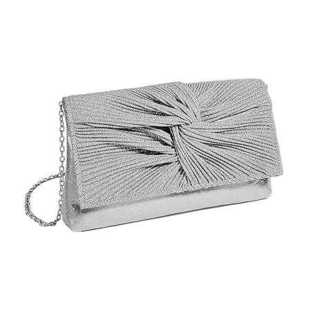 Kvinders Aften Taske med Sløjfe-Låse, Glitter Clutch Håndtaske med Aftagelig Kæde