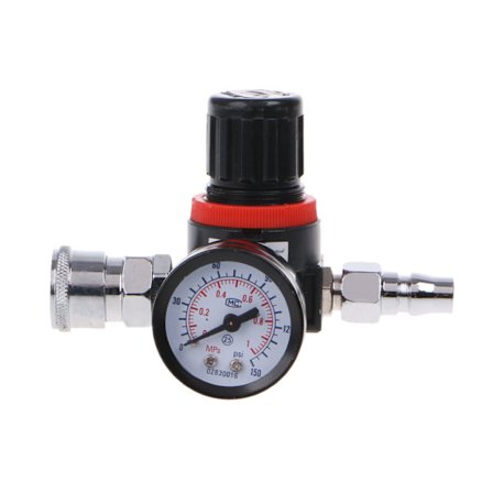 HVLP Spray Regulator Trykkmåler 1/4" Mini Inline Filter Separator Justerbar trykkregulator