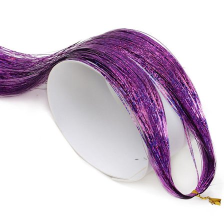 Synteettiset kimaltelevat kiiltävät tinsel-hiuspidennykset värikkäät holografiset hiushohlat Glitter-keijuhiukset