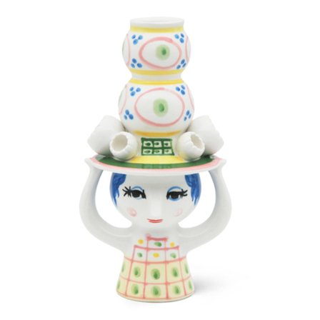 Bjørn wiinblad Lady with hat lysestage 16 cm, rosa | KitchenOne