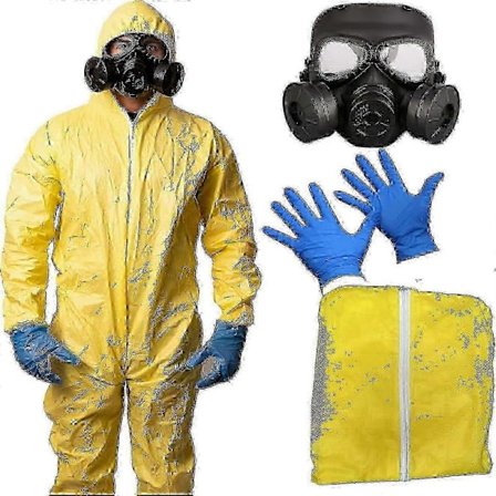 3-delt Meth Cook Kostume, Halloween Breaking Bad Cosplay til Mænd Teenagere, One Size Fits All - Trendy Udklædning