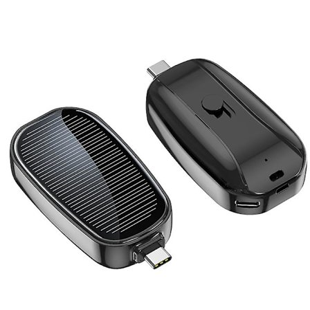 Mini Solcellelader Powerbank Bærbar Nøglering Powerbank Til Mobiltelefon 1200mAh