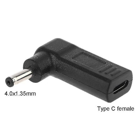 DC-strömadapter USB typ C-hona till 4,0x1,35 mm hane kontaktuttag omvandlare för A-sus Zenbook Ux21a Ux31a Ux32a