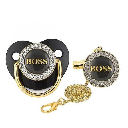 Bling Baby Sutte Og Klip Alfabet Bogstav Boos Spædbarn Sutte Guld Bogstav Unikke Navn Initialer Baby Shower Gave