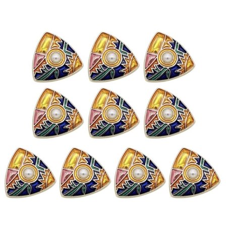 10 st metallblomknappar Strassknapp C C