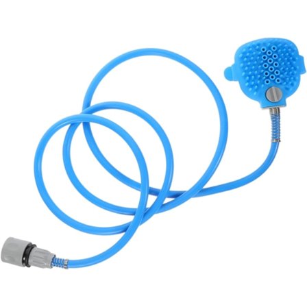 Husdjursvårdsborste Spruta Massageverktyg Med Slang För Hundar Katter Bad Rengöring Och Avkoppling Mjuk Hudvård Blå 200M