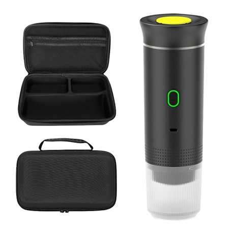 Bärbar Kaffemaskin 3 I 1 Uppvärmbar Elektrisk Pump Koncentrerat Pulver Kapsel Dubbel Användning Med Förvaringsväska Svart