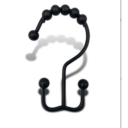 Rostfritt stål bergsduschdraperi krok, duschdraperi krok, dubbelsidig krok, hushållskök och badrumsprodukthake (svart),