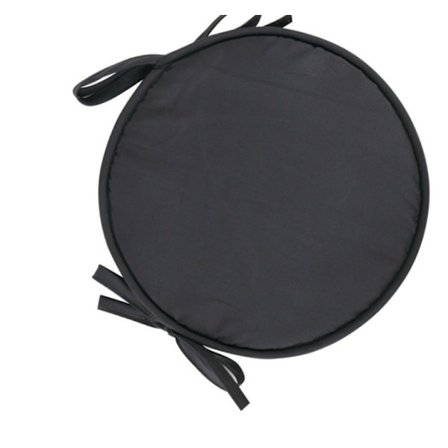 Sett med 4 runde seteputer, runde stolputer, mørkegrå