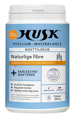 HUSK Psyllium Mavebalance Psyllium Mavebalance + Mælkesyrebakterier 200 g, Helse & Madvarer, Ingredienser, Mælkesyrebakterier