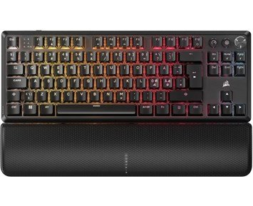 Corsair K70 Core TKL Wireless RGB Mechanical Gaming Keyboard, MLX Red v2 (Linear) - Gamingtastatur med polstret håndleddstøtte