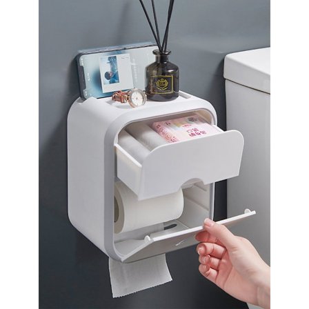 Toalettpappershållare, väggmonterad, vattentät, utan borrning