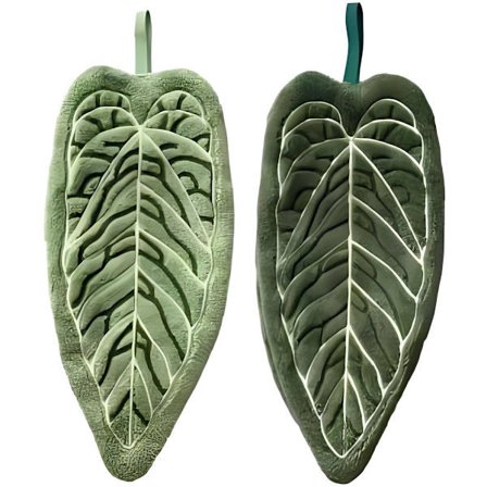 Myke og absorberende kjøkken- og badehåndklær i korallfleece med hengeløkker - 2-pakning (mørkegrønn, lysegrønn)