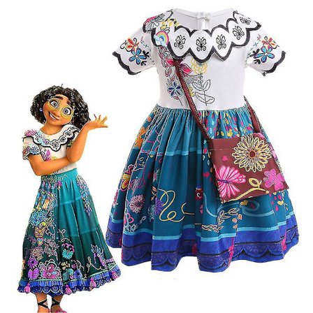 Encanto-kostyme for jenter 2-7 år - Kjole + veske