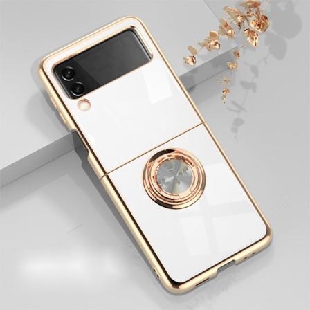 Samsung Galaxy Z Flip 4 - Lyxigt Stilrent Skal Med Ring Ställ Rosa One Size