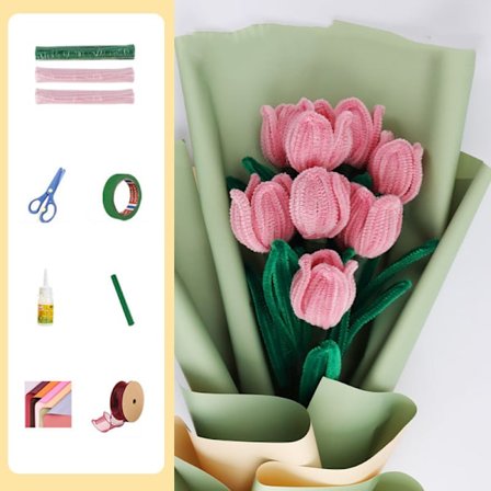 Fargerike Bøyelig Slitesterke Piperensere DIY Håndverk Håndlagde Tulipaner Leker