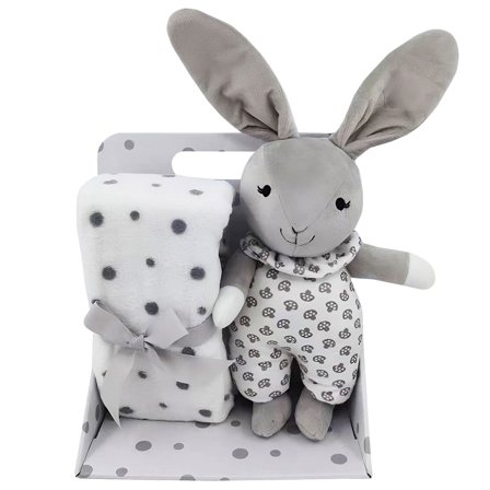 Kanin Bamse med Fleecetæppe