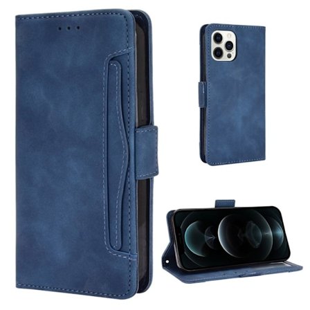 Moderne iPhone 13 læderetui med pung - Blå