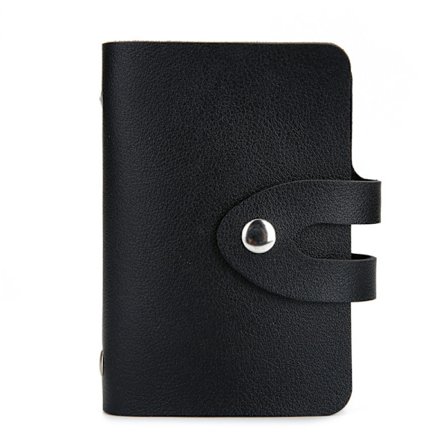 1 stk. Kreditkortholder (Sort), Dame Herre RFID-blokerende Pung PU Læder 24 Rum