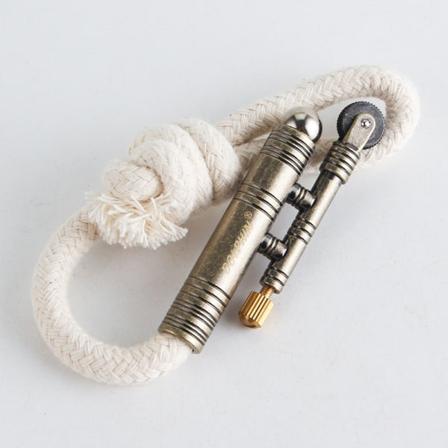 Vintage Lighter Retro Trench Rattlesnake Rope Velvet Metal Lighter Iltænding Camping Udendørs, Ingen Behov for Kerosin/Gas (bronze)