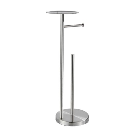 Toalettpapirholder Børstet Nikkel, Stående Toalettpapirholder med Badekarlagring