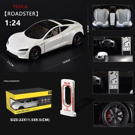 1:24 Tesla Model 3 Model Y Model S Model X Legering Støbt Bilmodel Lyd Og Lys Børnelegetøj Samlerobjekter Fødselsdagsgave