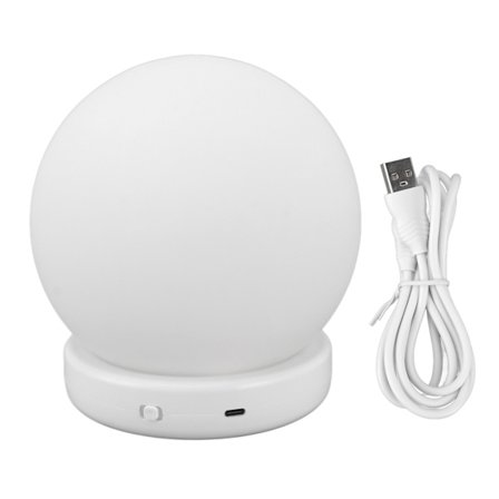 RGB Kugle Bordlampe Farveskiftende Natlampe til Soveværelse Indretning Søvnhjælp Stik I