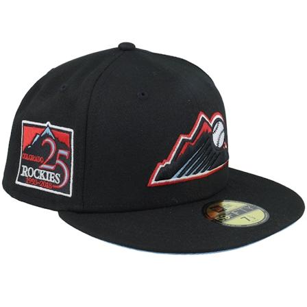 New Era - MLB Noir fitted Casquette - Colorado Rockies Glamour Pack 59FIFTY 25 World Series Black/Sky Fitted @ Hatstore