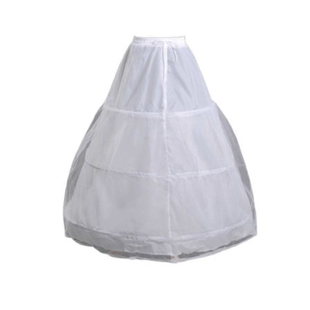 Naisten morsiamen alushame krinoliini alushameet häät 3 yksikerroksinen hame morsiuspuku joustavalla vyötärönauhalla ja olkaimilla (valkoinen)