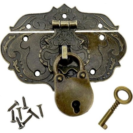 Antik Preget Dekorativ Messing Hasp Spenne Antik Spenne Hasps Sink Legering