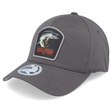 Skillfish - Muskellunge Muskie Wooly Combed Dark Grey Flexfit Flexfit Grey Cap - @ Hatstore