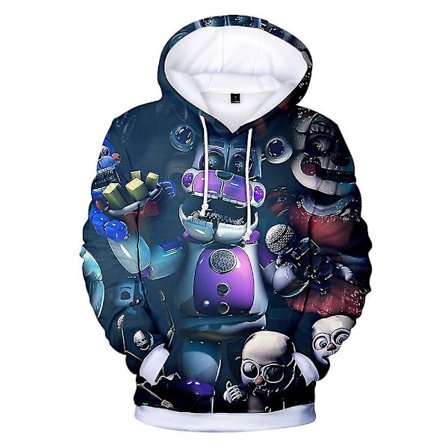 Five Nights At Freddy's 3D Digitaltryck Casual Hoodies Barn Unisex Fnaf Huva Pullover Tröja Jumper Toppar[HK] A