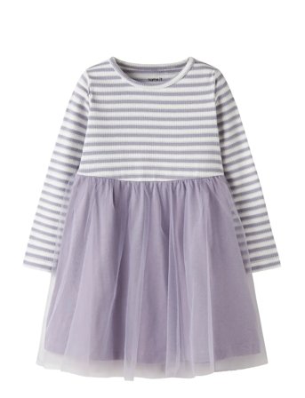 name it Nmftaias Ls Tulle Dress - Purple - 110