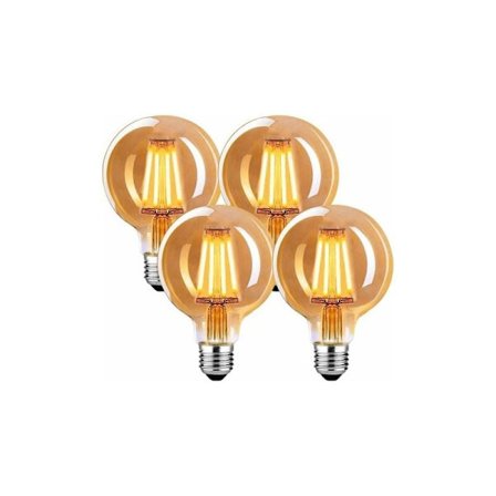 4W Edison Vintage G80 LED-lampor, Varmvitt 2700K, E27-sockel, 4-pack, Ej dimbara, Retro Filament Design