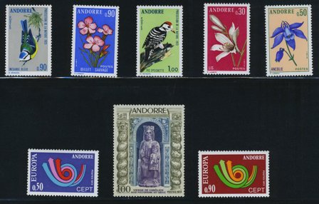 Fransk Andorra - Årgang 1973 - Postfrisk