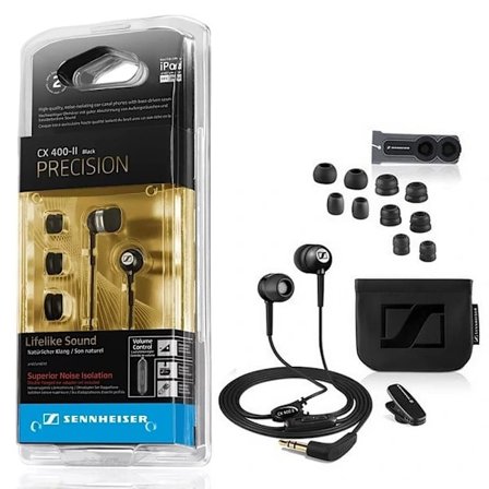 Sennheiser CX 400-II Precision Hörlurar - Djup Bas Helt Nya Brusreducerande Headset Musik Sport Löpning Headset