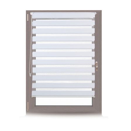 Kaksoisrullaverho Klemmfix ilman porausta valkoisena