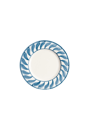 Pick A Poppy Swirl Assiett - 22 Cm Glas & porslin Blå