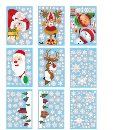 Xmas 9 Ark Väggmålning Dekor Självhäftande Diy Snowman Väggdekal