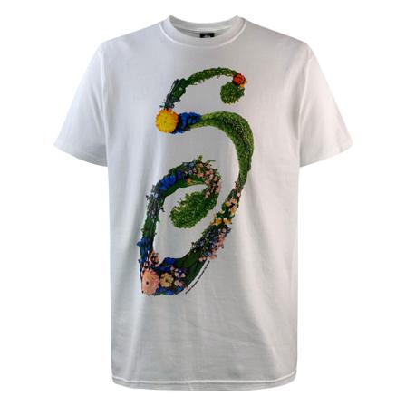 Stüssy, T-Shirt Floral S White Biały, Mężczyzna, Rozmiar: M