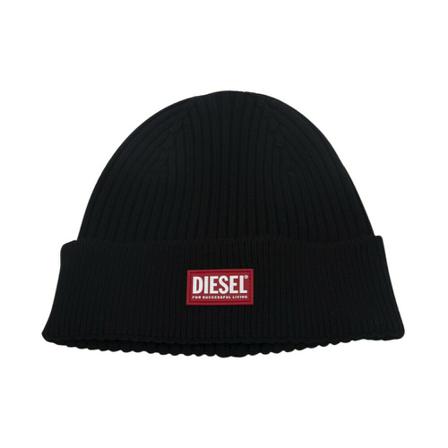 Diesel Beanie Sort, Herre Accessories, Størrelse: ONE Size